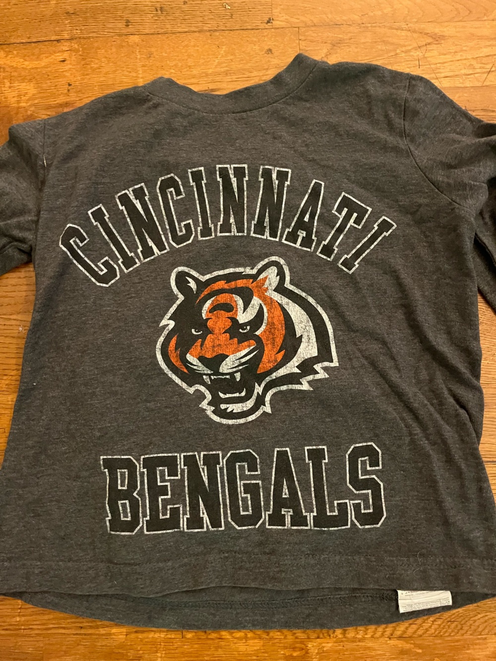 NFL Cincinnati Bengals Youth Charcoal Gray Tee with Orange & White Logo